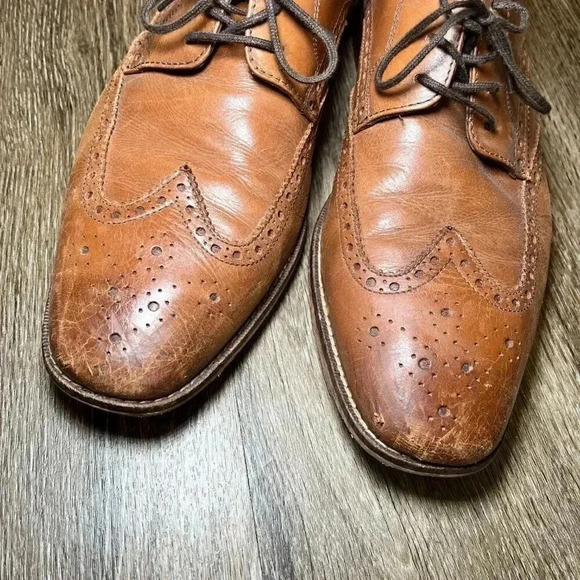 Mens Florsheim Brown Oxford Dress Shoes - 9.5 - Picture 3 of 10